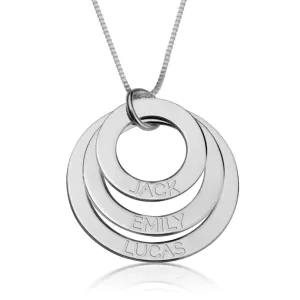 Engraved Mother Necklace - 14k White Gold