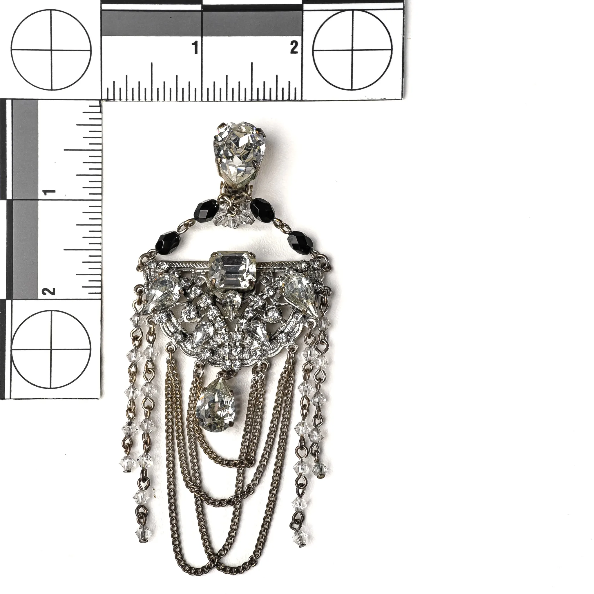 ERICKSON BEAMON Silver Tone Crystal Chandelier Clips