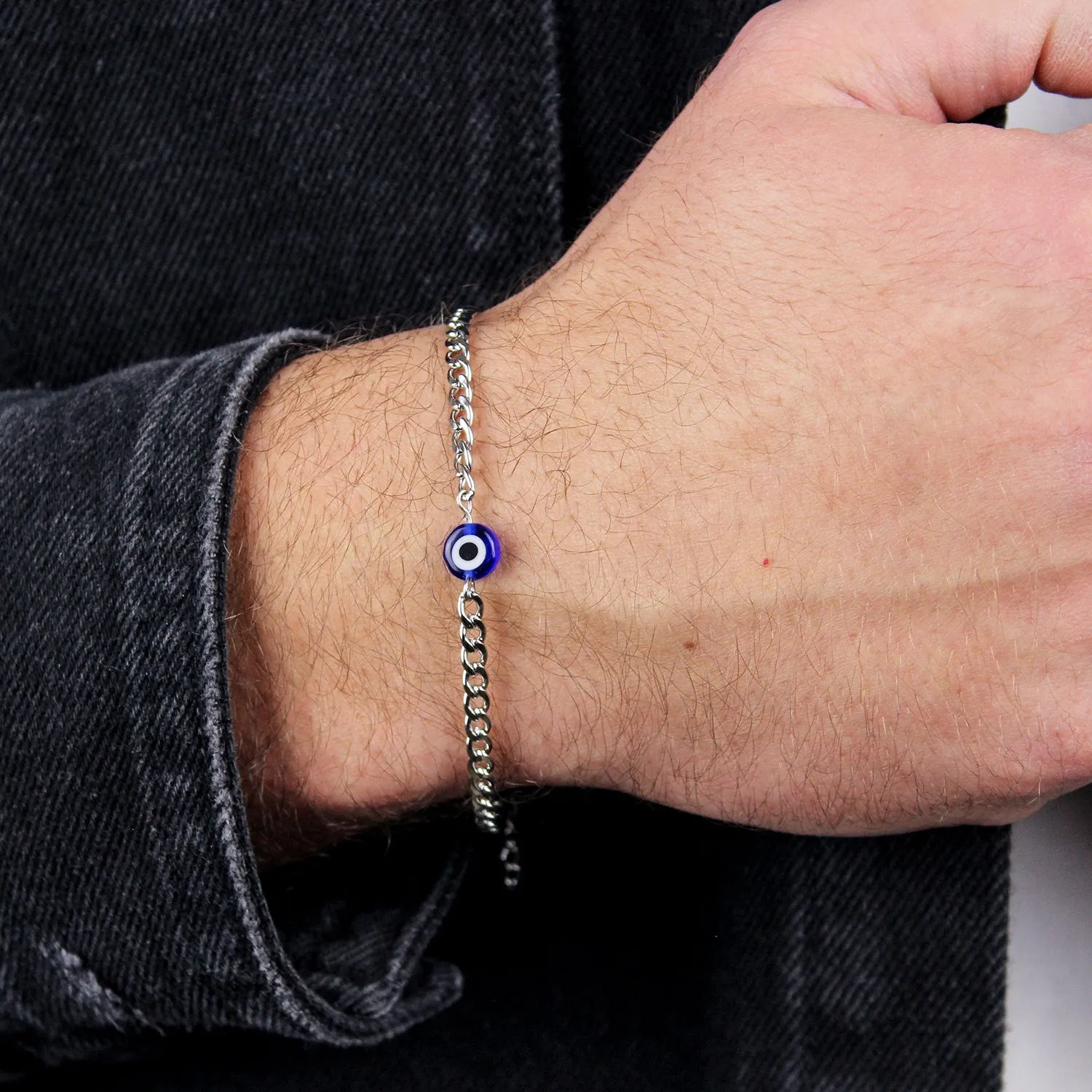 Evil Eye Silver Bracelet (Silver-Plated)