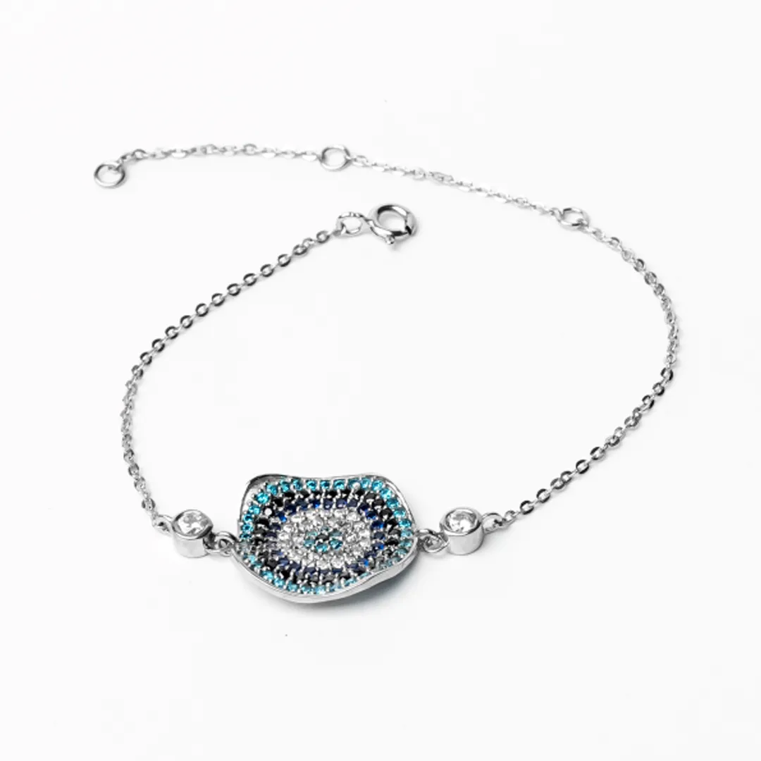 Evil eye Zircon 925 Sterling Silver Bracelet