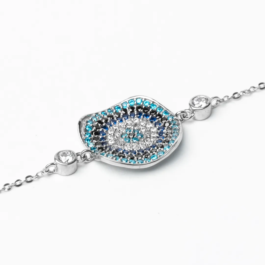 Evil eye Zircon 925 Sterling Silver Bracelet