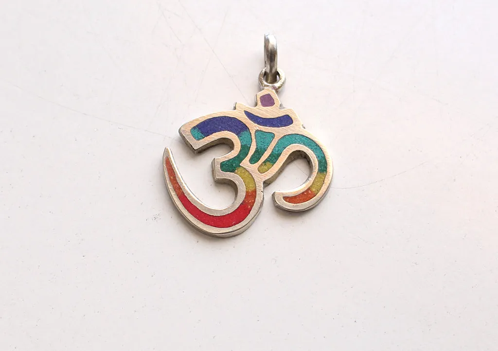 Fine Handmade White Metal Hindu Om Pendant for Meditation and Yoga