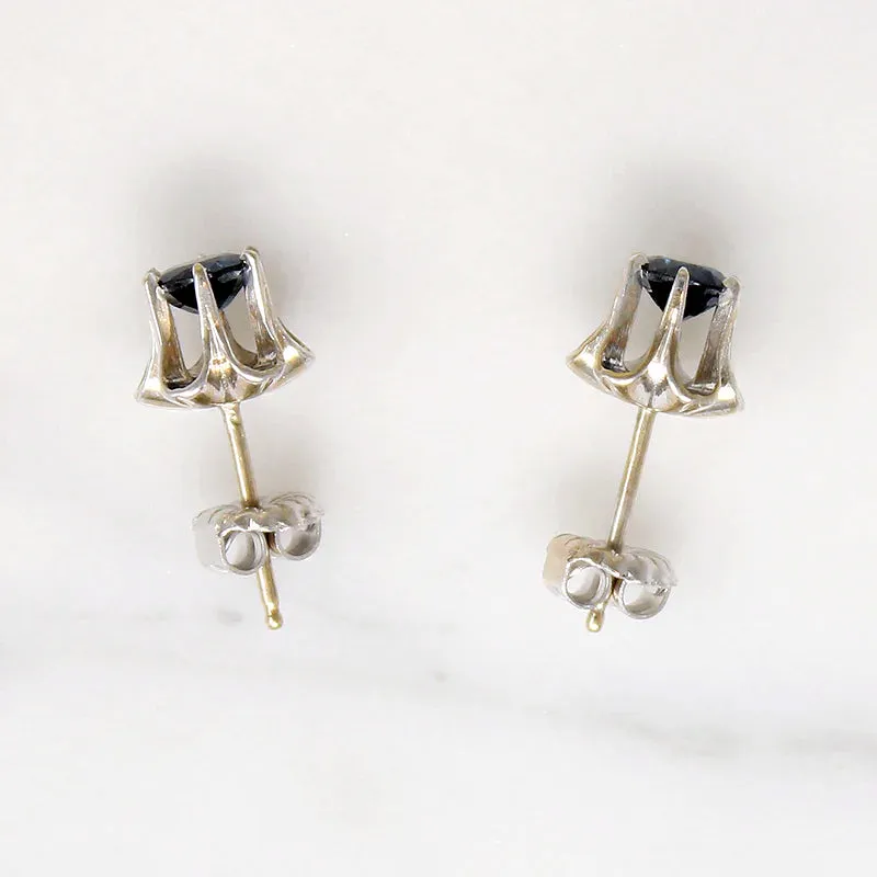 Flower Power Sapphire & White Gold Stud Earrings