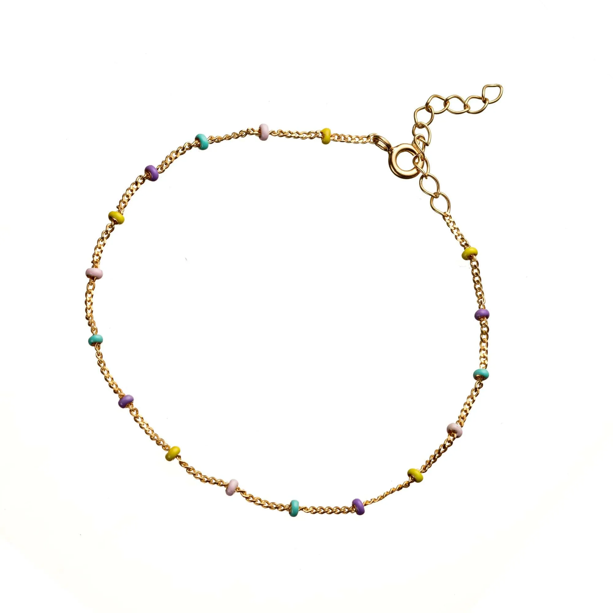 Gold Plated Rainbow Satellite Chain Bracelet