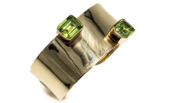 Gold Vermeil Faceted Peridot Gemstone Cuff