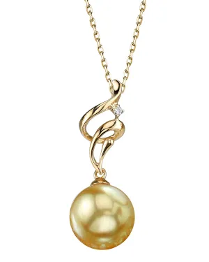 Golden South Sea Pearl & Diamond Aria Pendant