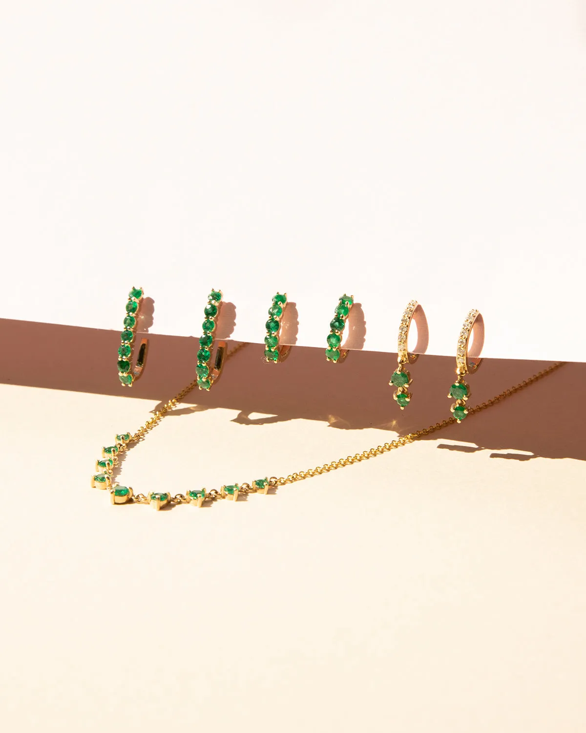 Green Emerald Sparkler Double Earring