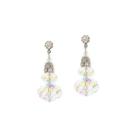 Iridescent Stacked Crystal Earrings