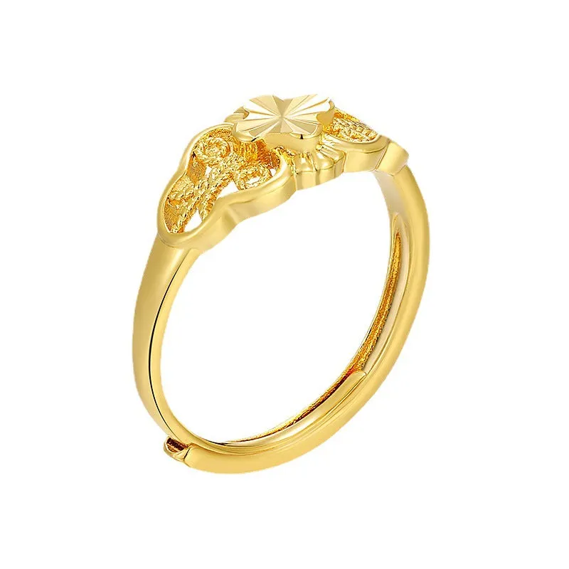 Jewelry ins fashion new four-leaf flower open ring simple temperament ring