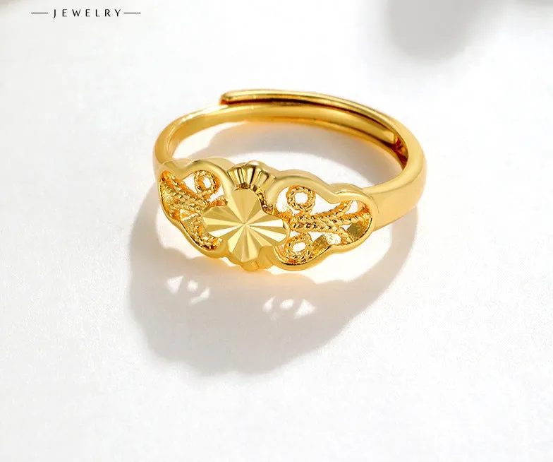 Jewelry ins fashion new four-leaf flower open ring simple temperament ring