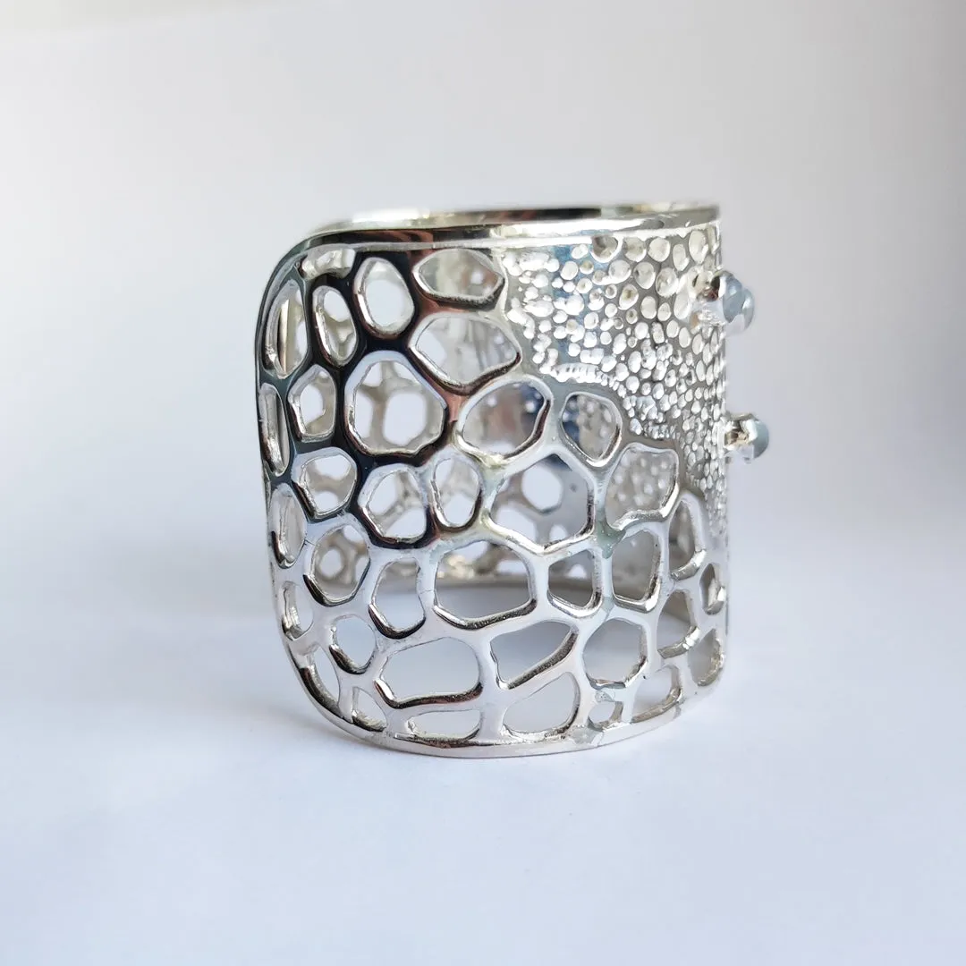 Labyrinth Sterling Silver Moonstone Cuff