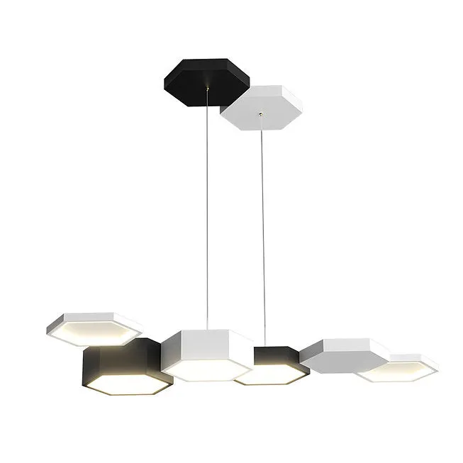 LED Geometry Combo Black White Pendant Light