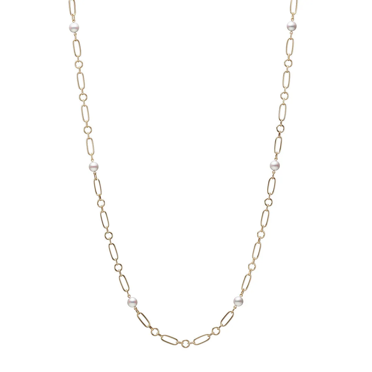 M Code Akoya Cultured Pearl Necklace in 18K Yellow Gold