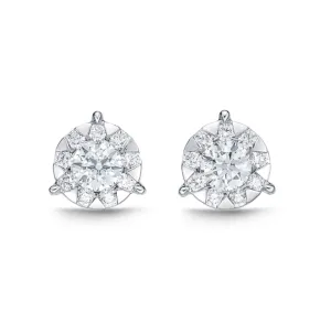 Memoire 18k White Gold "Bouquet" Diamond Stud Earrings