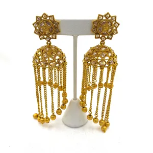 Mesmerizing Chandelier Jhumka Earring with Champagne CZ stones