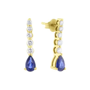 Miley Sapphire and Diamond Drop Earrings