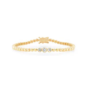 Mini Bezel Tennis Bracelet with 3 Illusion Set Diamonds