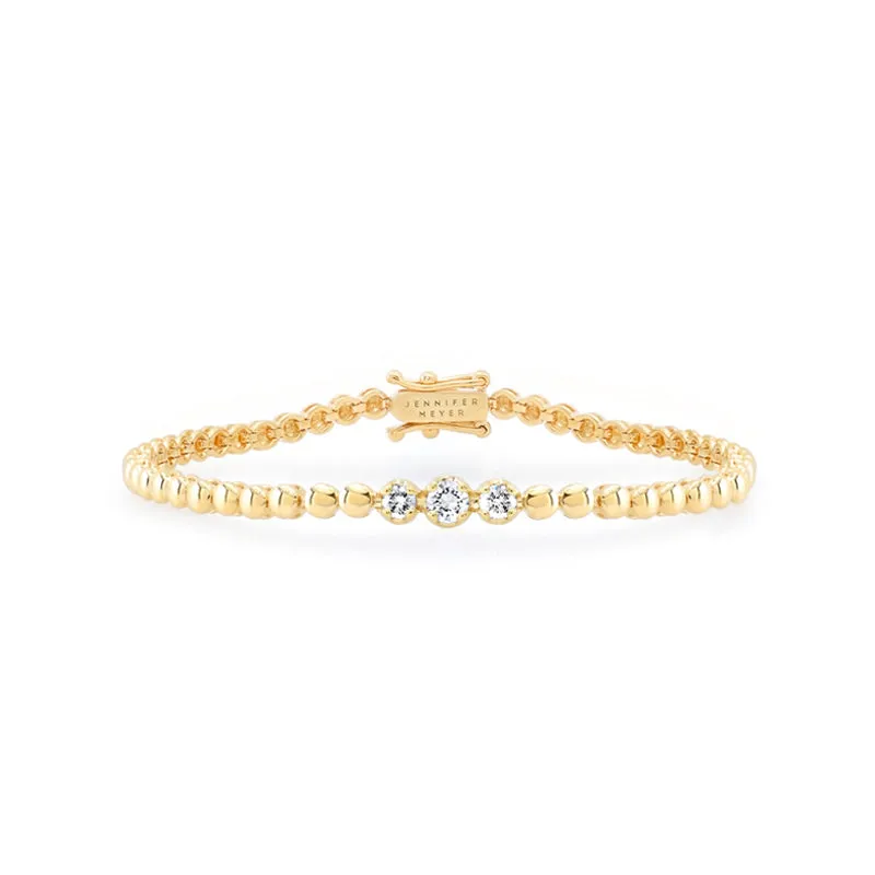 Mini Bezel Tennis Bracelet with 3 Illusion Set Diamonds