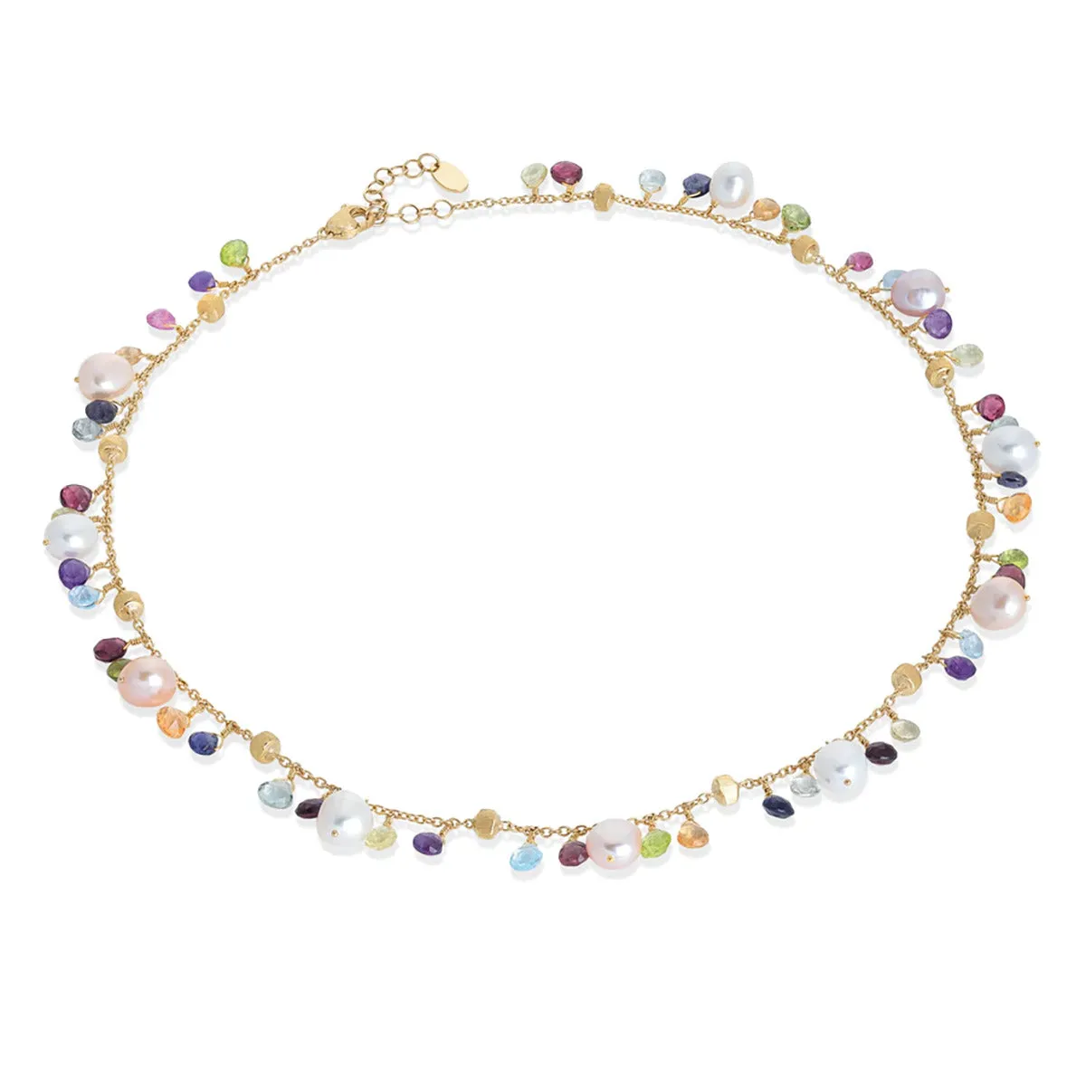 Mixed Gemstone and Pearl Single Strand Necklace