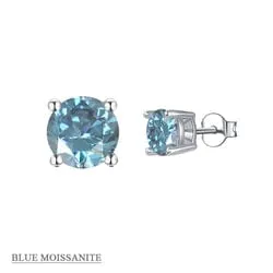 Moissanite Stud Earrings .5ct-2ct Sterling Silver Waterproof