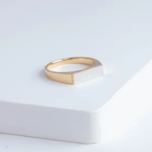 Narrow shell signet ring