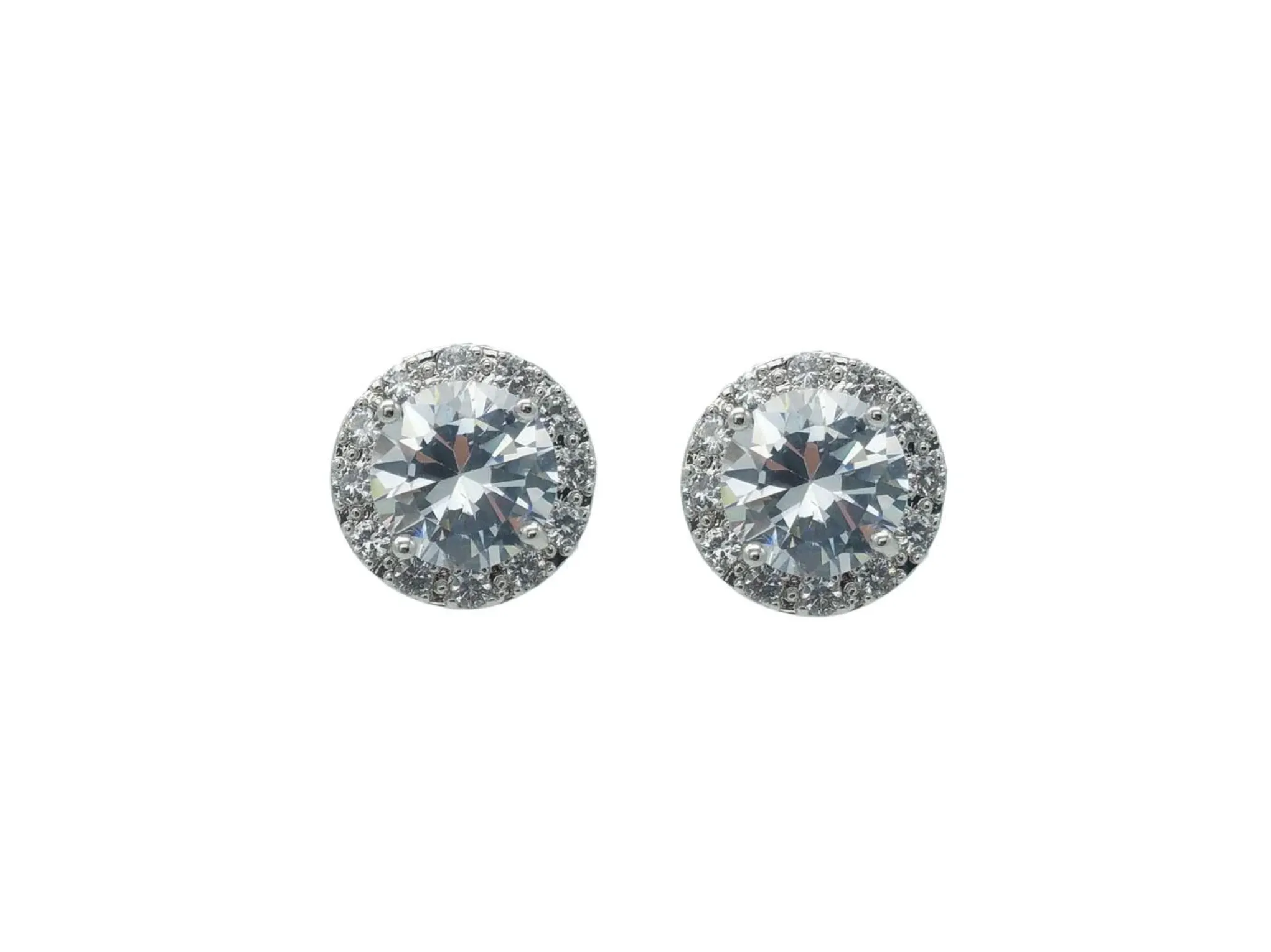 Natalie - Lovely Round Crystal Bridal Stud Earrings