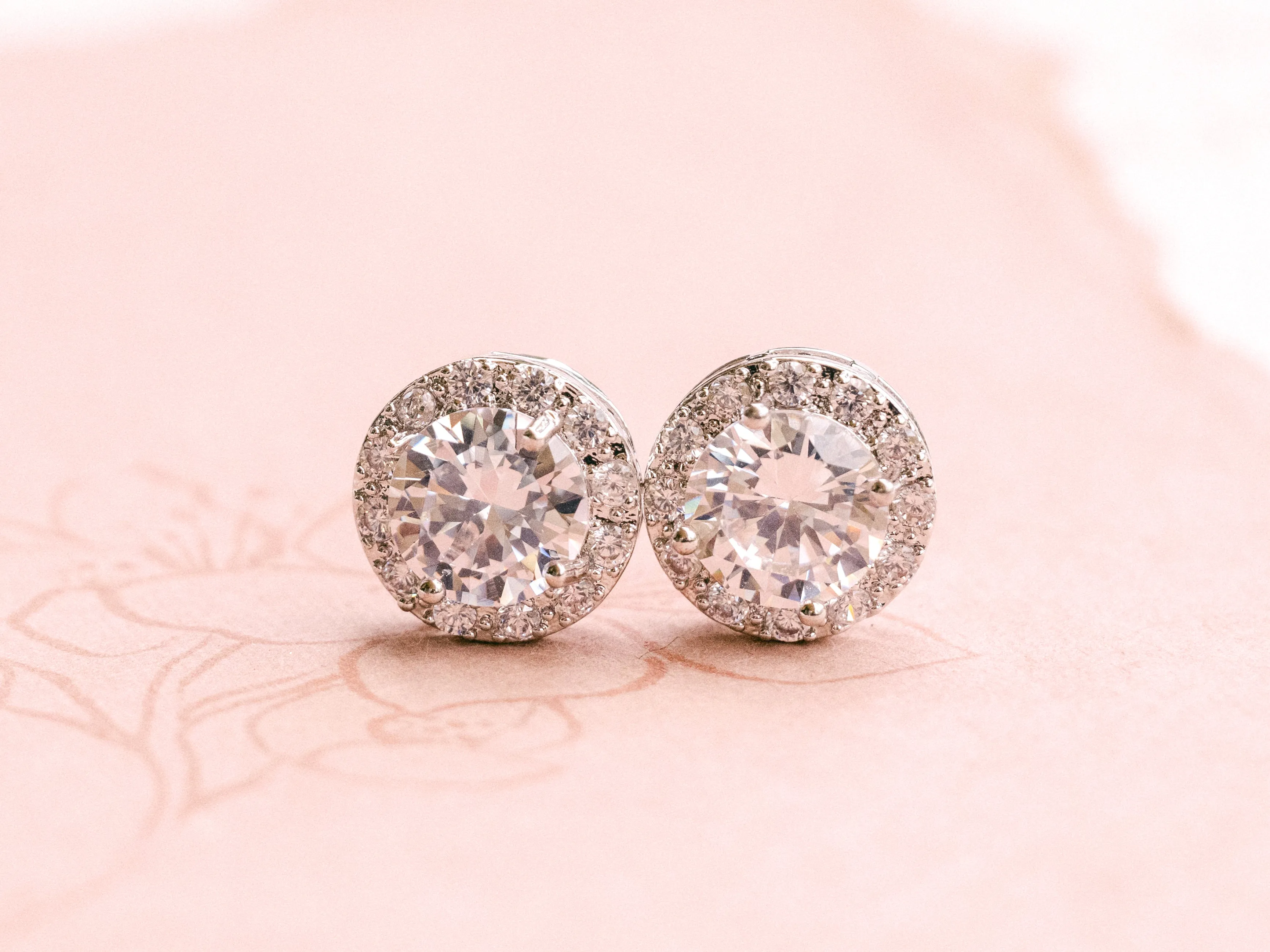 Natalie - Lovely Round Crystal Bridal Stud Earrings