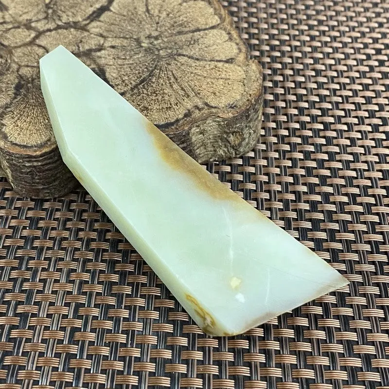 Natural Hetian Jade Rough Nephrite Raw (113g,10.4X3.3X1.5cm)