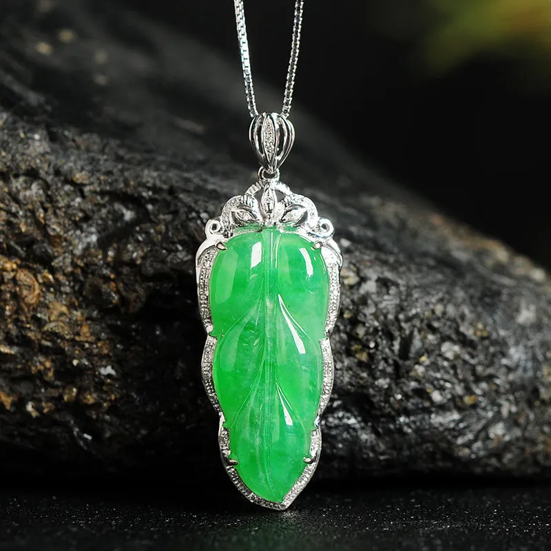 Natural Jade Pendant Jadeite Gold Pendant PT48