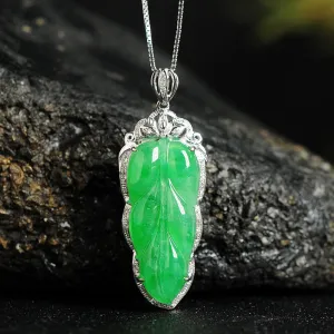 Natural Jade Pendant Jadeite Gold Pendant PT48