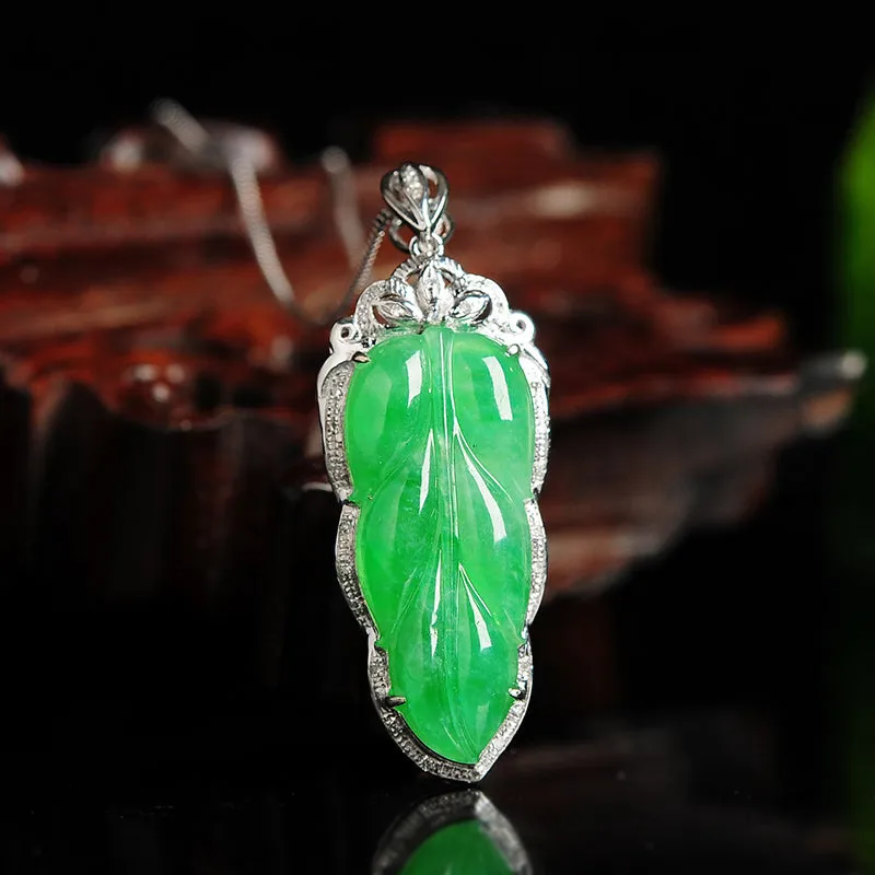 Natural Jade Pendant Jadeite Gold Pendant PT48