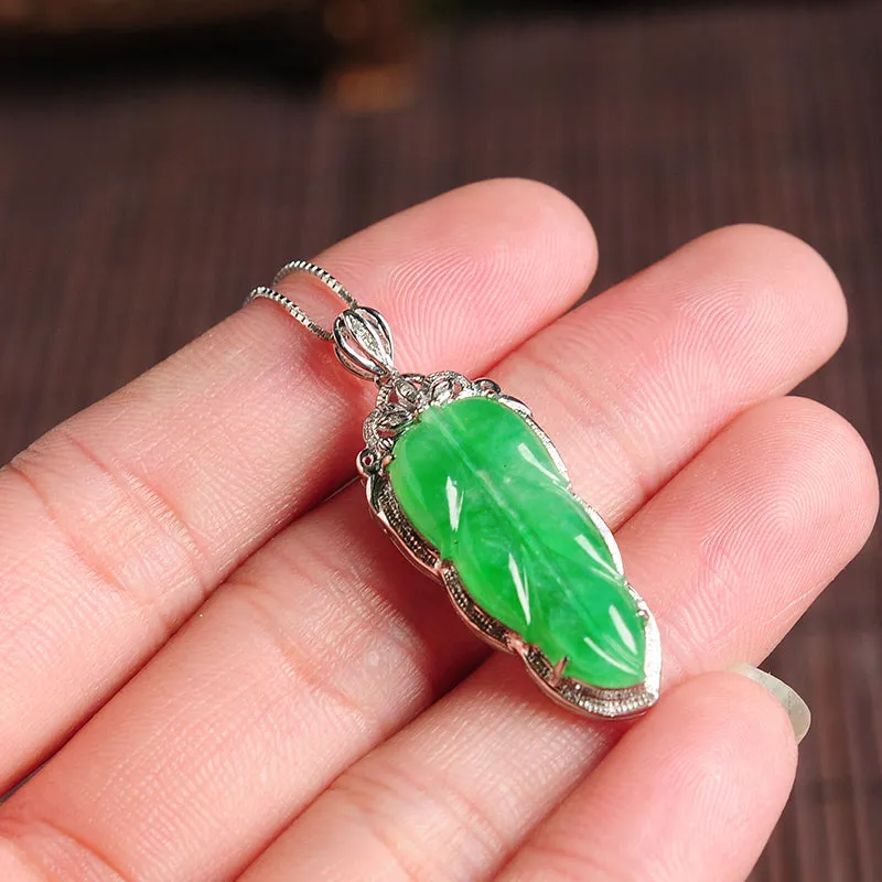 Natural Jade Pendant Jadeite Gold Pendant PT48