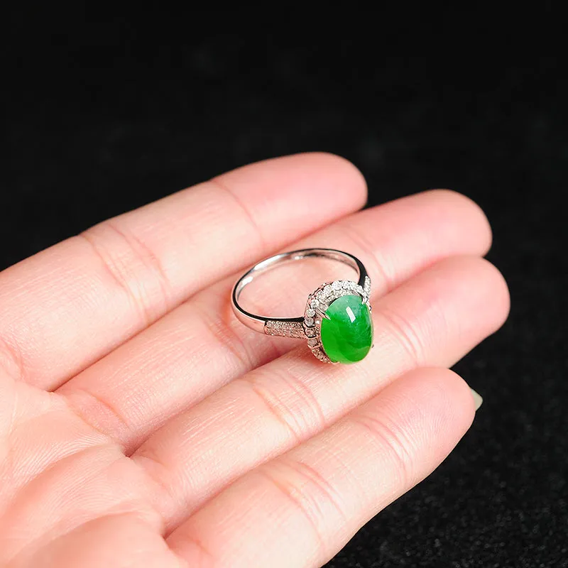 Natural Jade Ring Jadeite Gold Ring RG8