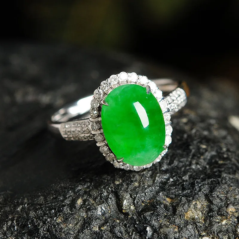 Natural Jade Ring Jadeite Gold Ring RG8