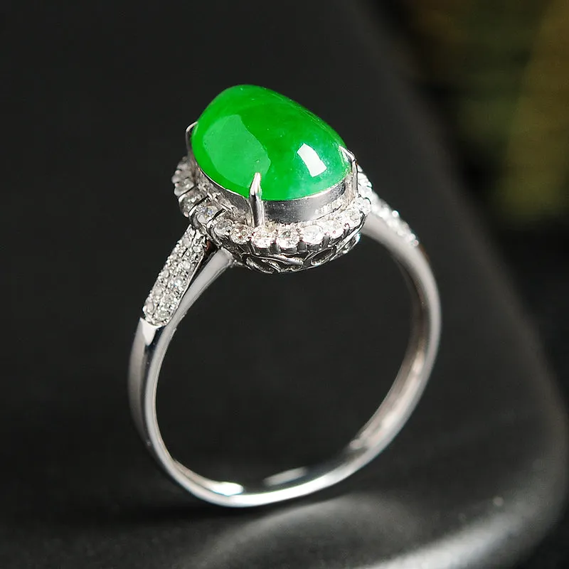 Natural Jade Ring Jadeite Gold Ring RG8