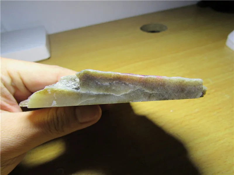 Natural Kunlun Jade Rough Nephrite Raw (183.4g, 106X100X15mm)