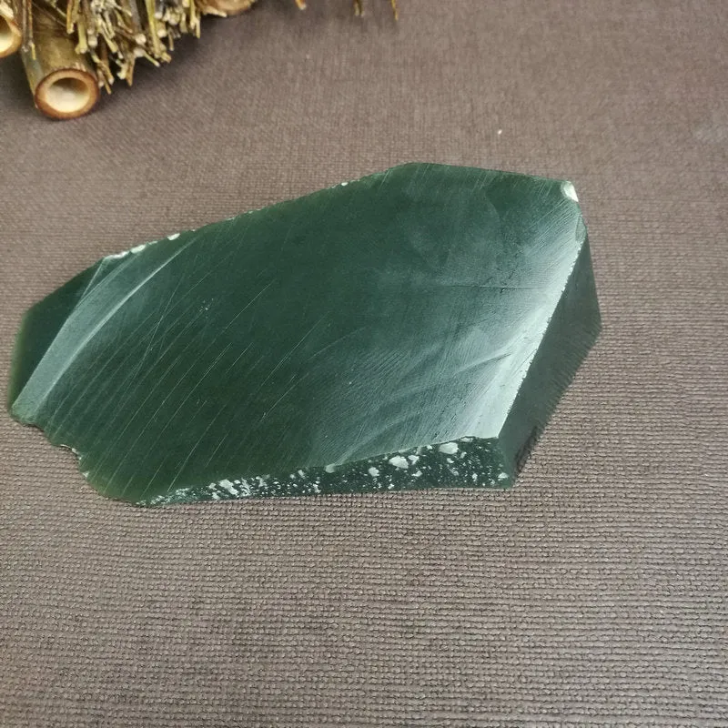 Natural Kunlun Jade Rough Nephrite Raw (295g,12X5.5X3.8cm)