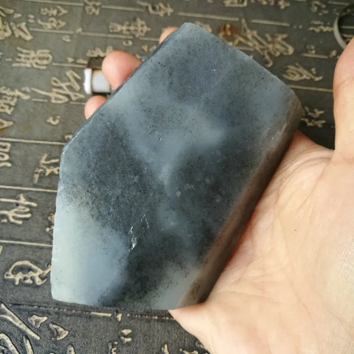 Natural Kunlun Jade Rough Nephrite Raw (389g, 8X6X3.5cm)