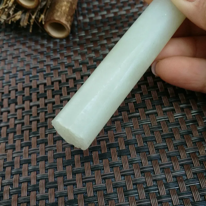 Natural Kunlun Jade Rough Nephrite Raw (40g,6.9X1.6cm)