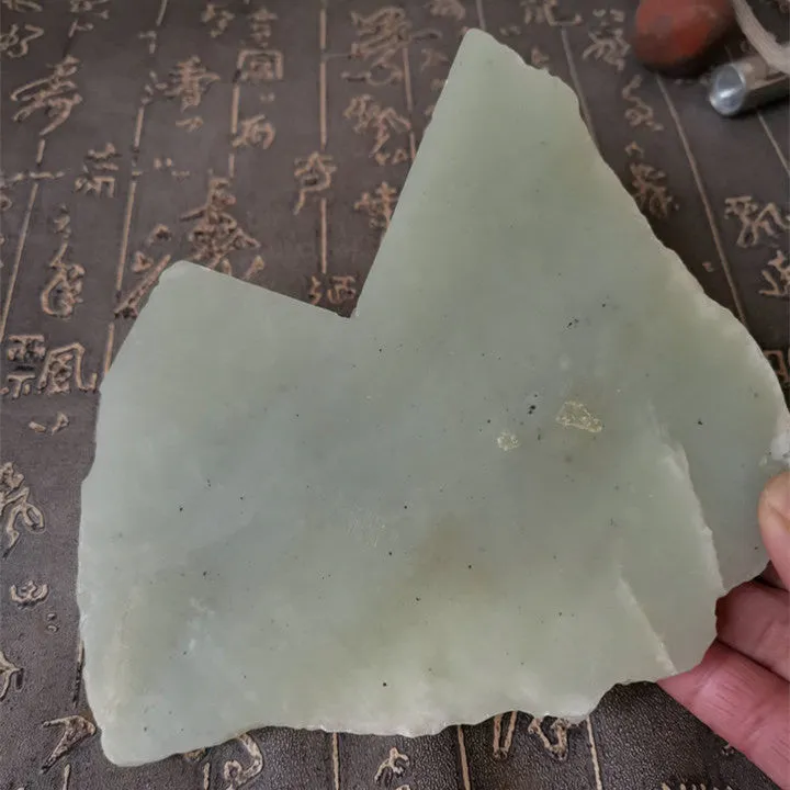 Natural Kunlun Jade Rough Nephrite Raw (483g, 13X8X1.5cm)