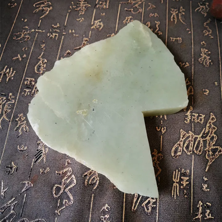 Natural Kunlun Jade Rough Nephrite Raw (483g, 13X8X1.5cm)