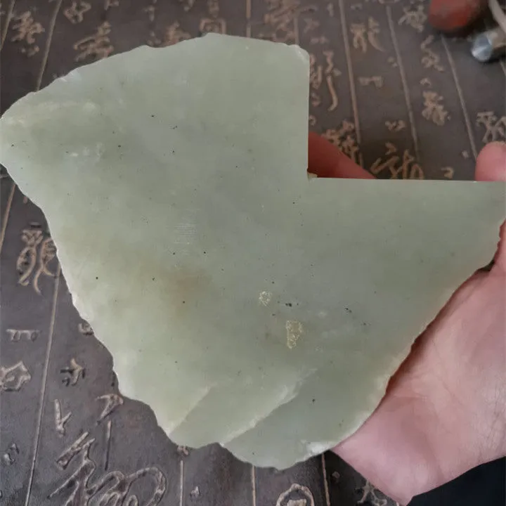 Natural Kunlun Jade Rough Nephrite Raw (483g, 13X8X1.5cm)