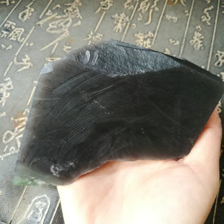 Natural Kunlun Jade Rough Nephrite Raw (533g, 13X7X5cm)