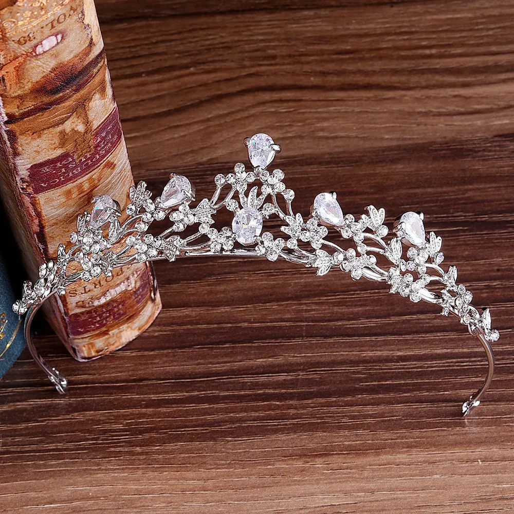 New Style Alloy rhinestone zircon bridal small crown exquisite zircon wedding birthday crown