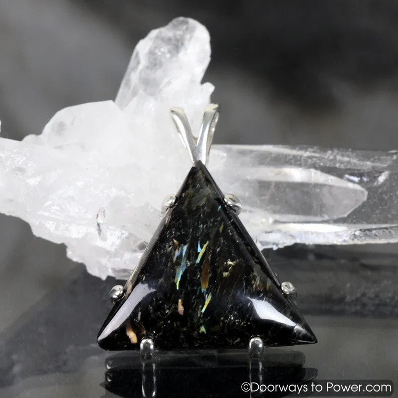 Nuummite Triangle Crystal Pendant Rare A     Top Quality