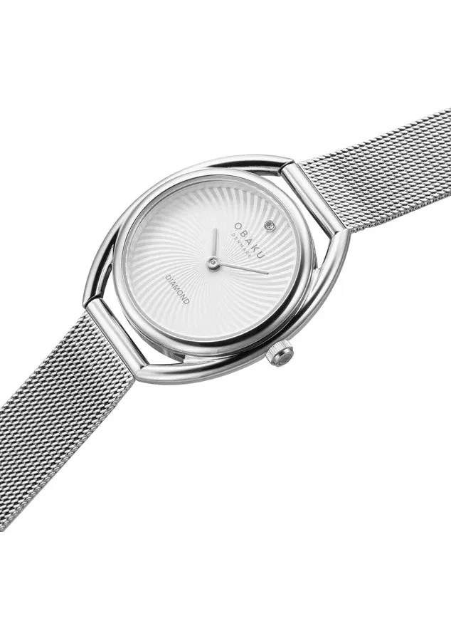 OBAKU JUVEL-STAINLESS STEEL BRACELET DIAMOND PATTERN DIAL V286LXCIMC