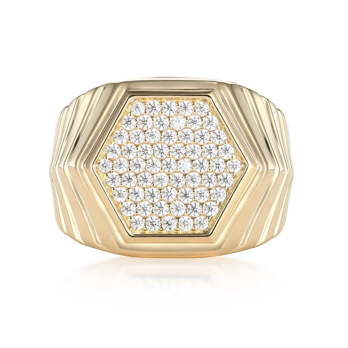 Octagon Diamond Signet Ring