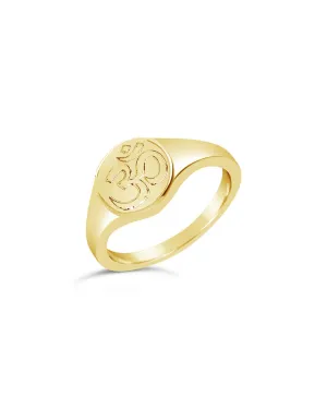 Om Engraved Signet Ring