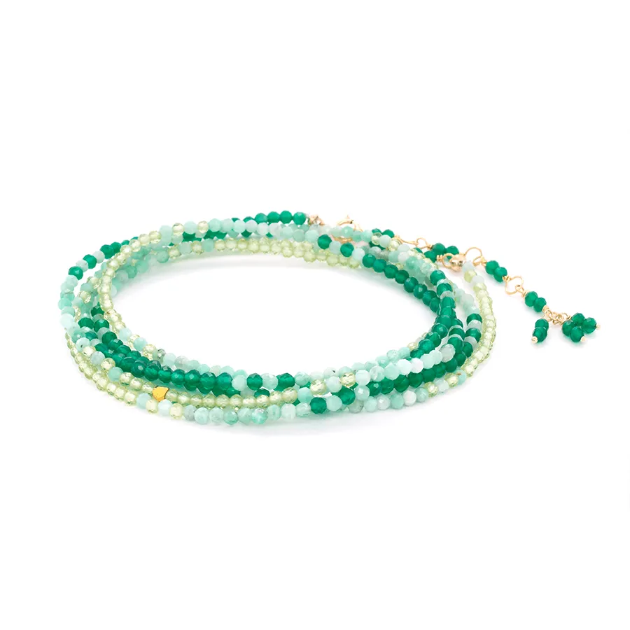 Ombre Mint Wrap Bracelet & Necklace