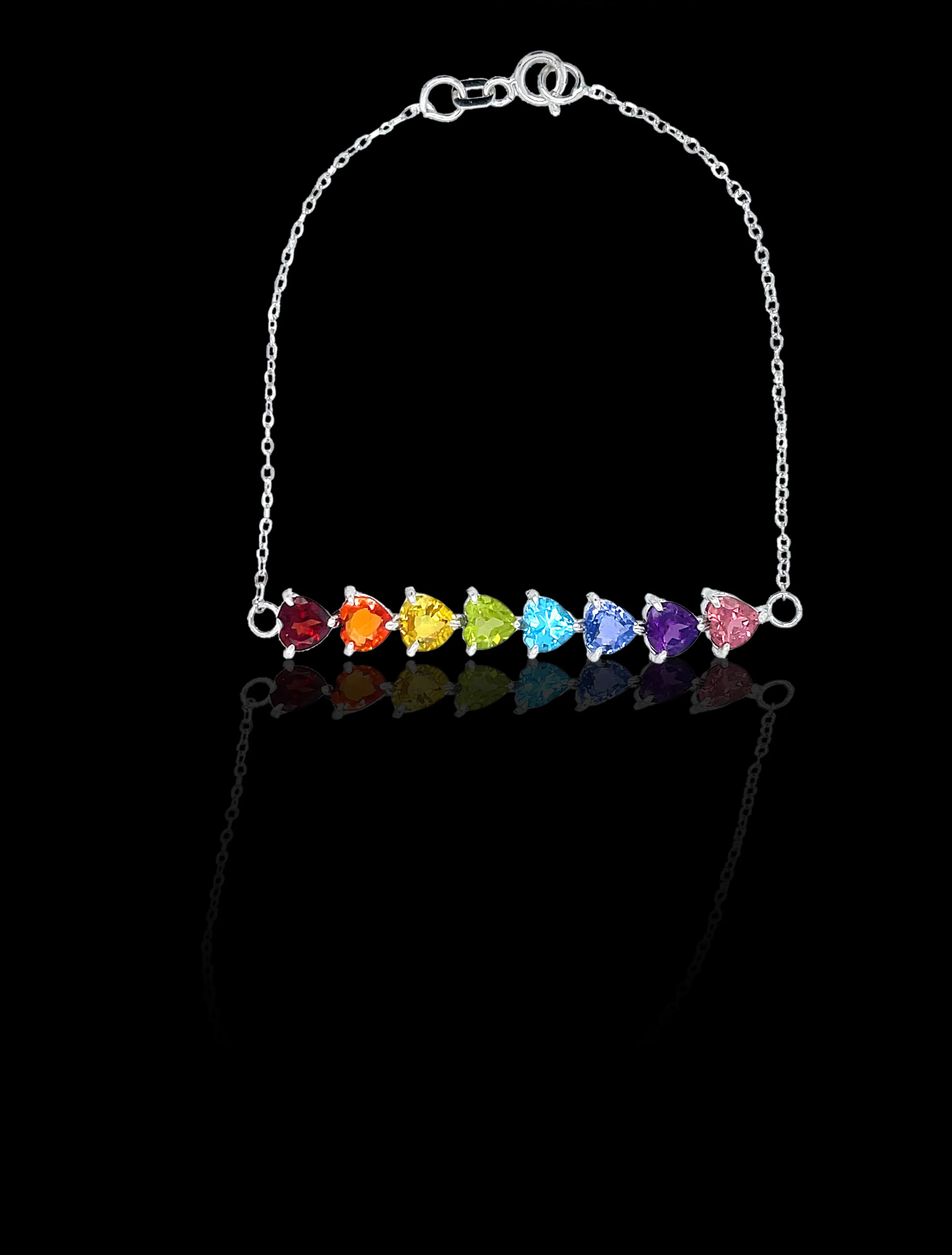 One Rainbow heart chain bracelet